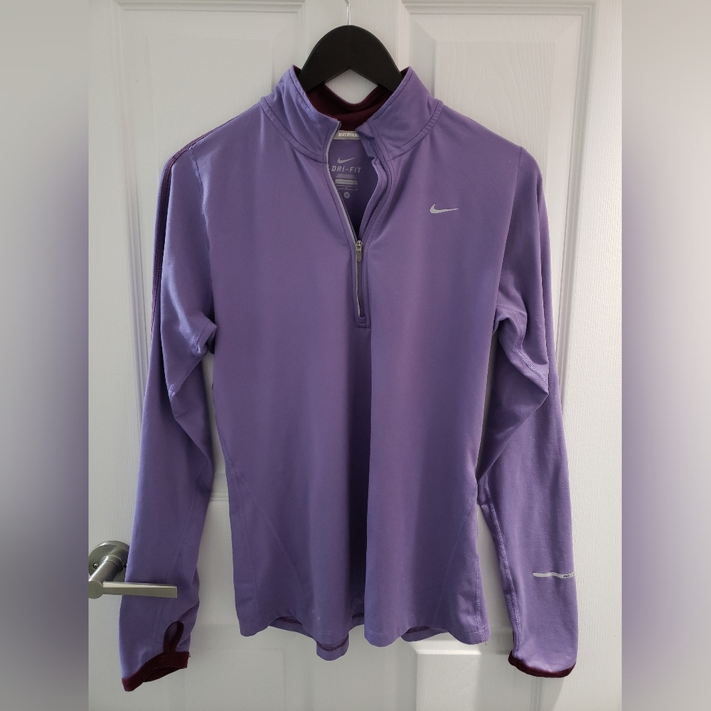 Nike M Dri-fit Running Zip Sweater W Thumb Holes Medium